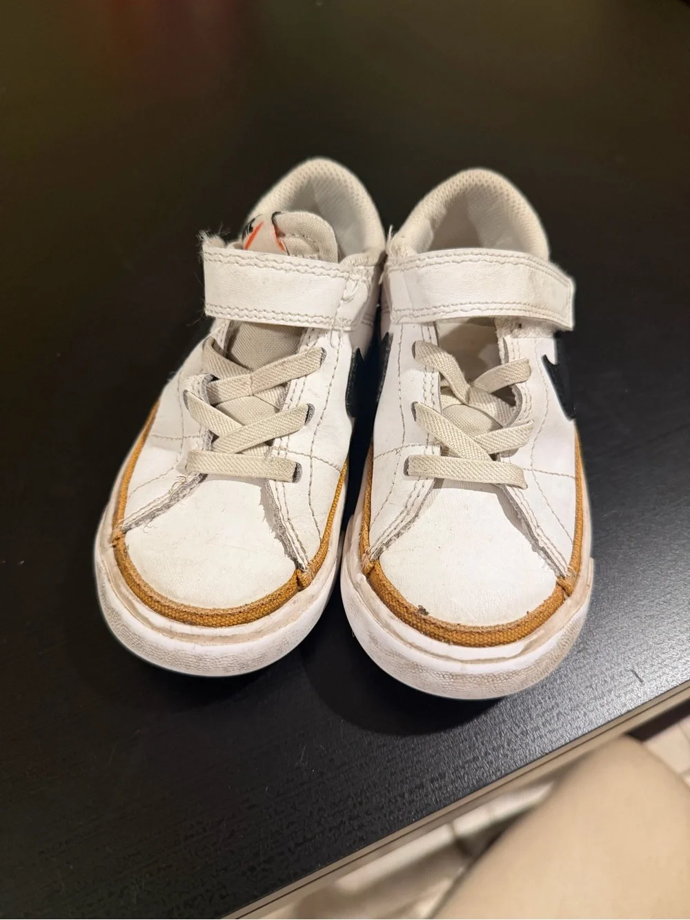 Nike Kids White & Tan Casual Sneakers